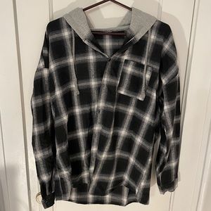 Flannel / hoodie combo